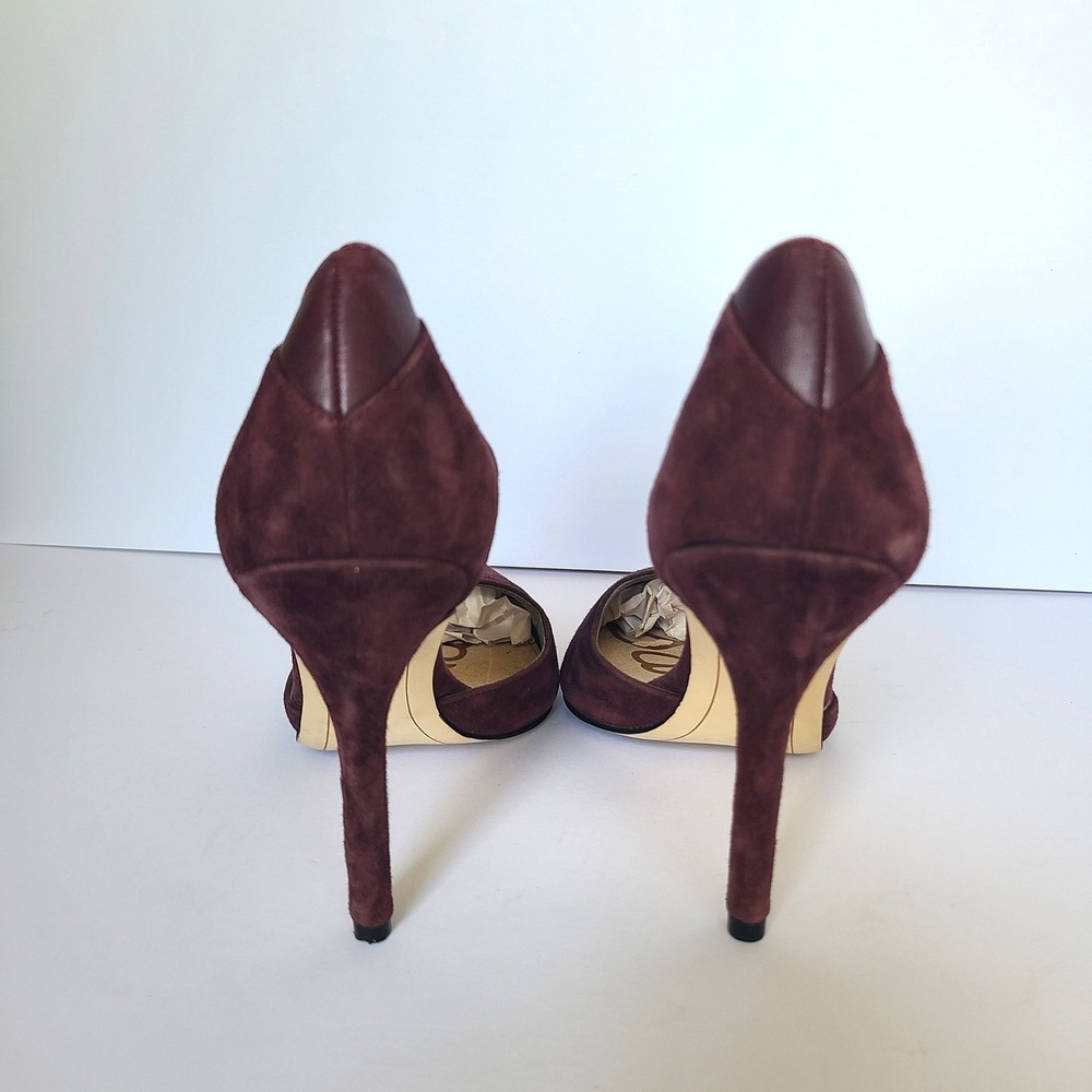 Sam Edelman US 9 D'Orsay Plum Purple Suede Heels Delilah Pointed Quiet Luxury - Picture 5 of 8